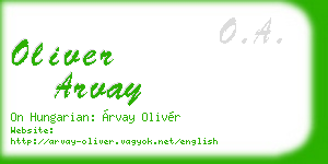 oliver arvay business card